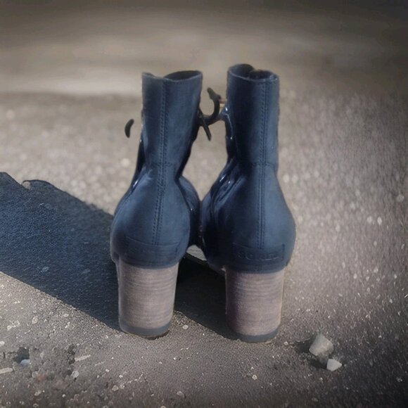 NEW Women's SOREL Addington Lace Up Waterproof Dark Fog Black Boot Sz 8.5 $275 - Picture 5 of 7